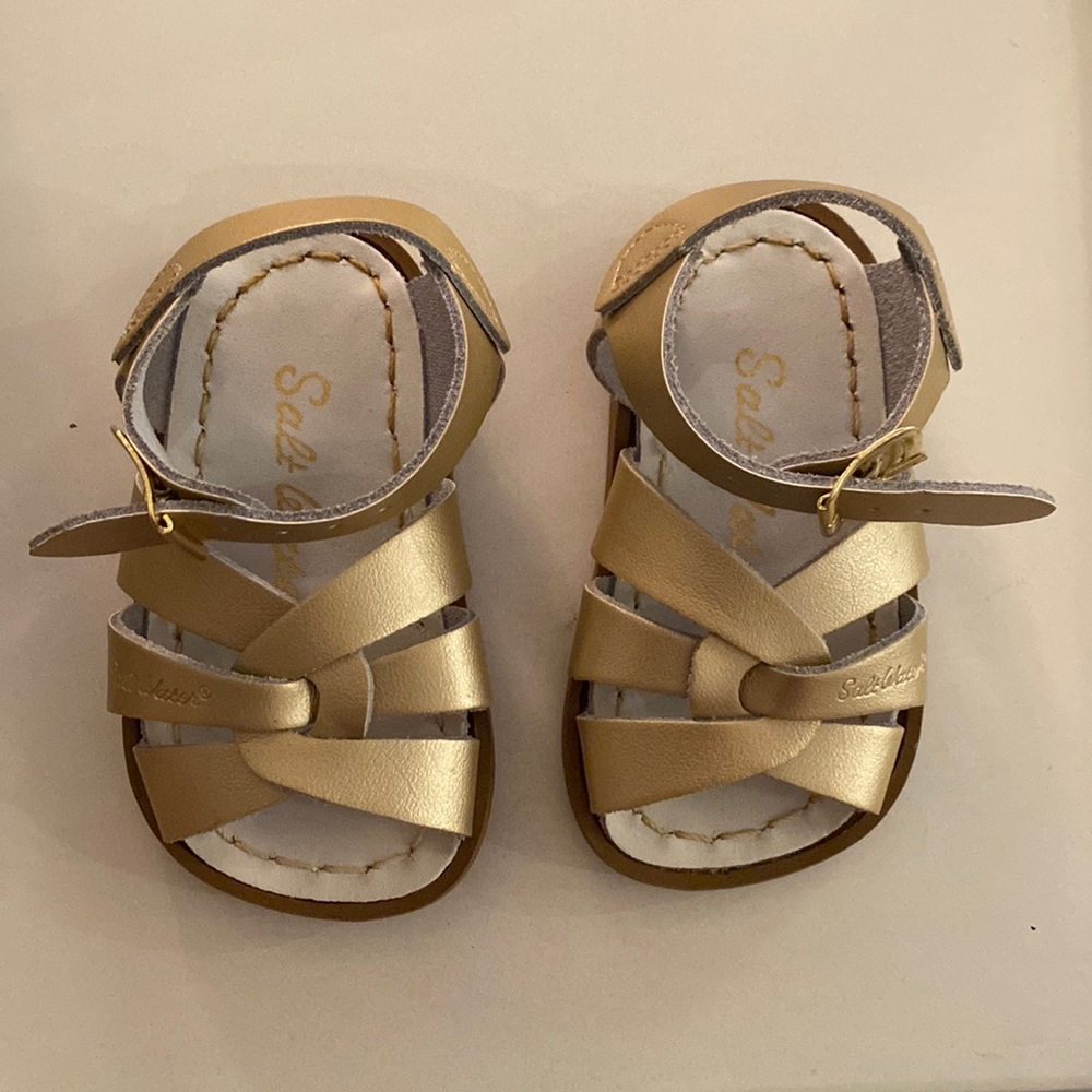 Salt water gold sandals size 3 NWT